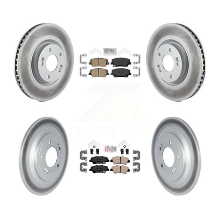 Front Rear Ceramic Pads And Coated Disc Brake Rotors Kit For 2019-2020 Hyundai Nexo KGA-103239