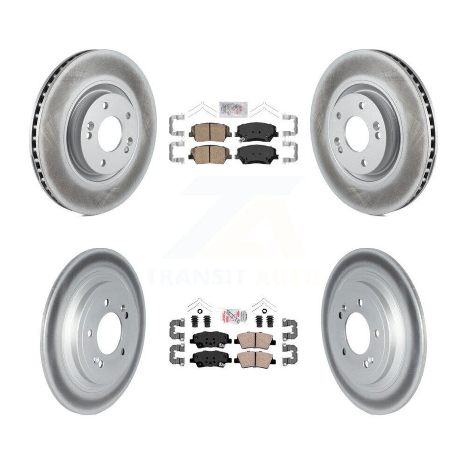 Front Rear Ceramic Pads And Coated Disc Brake Rotors Kit For 2019-2020 Hyundai Nexo KGA-103239