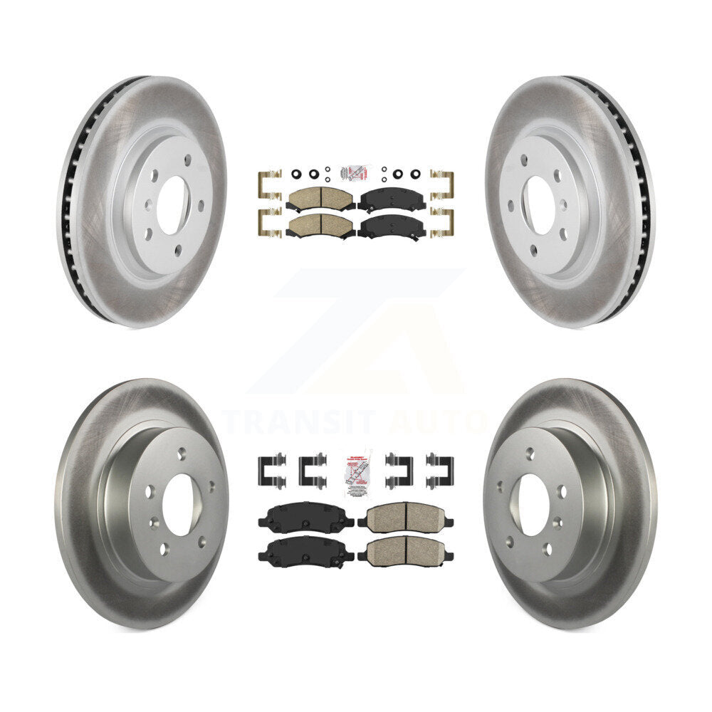 Front Rear Ceramic Pads And Coated Disc Brake Rotors Kit For Buick Lucerne KGA-103240