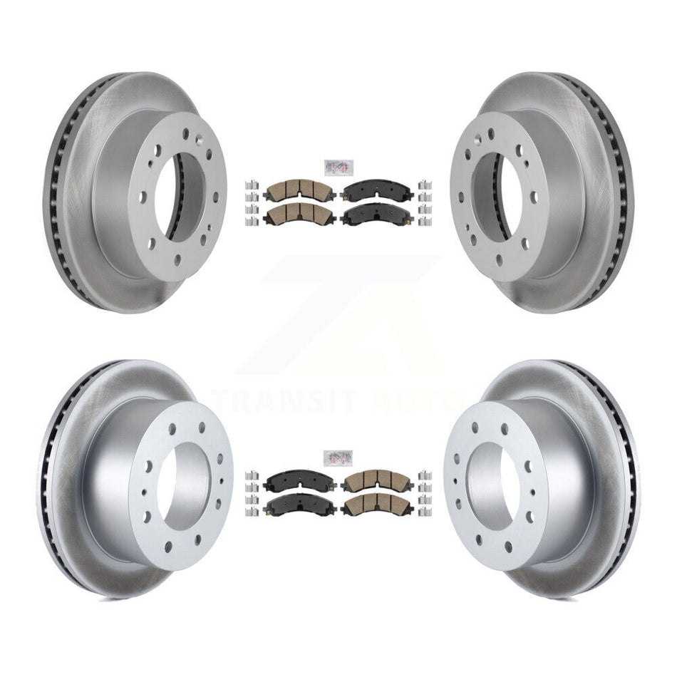 Front Rear Ceramic Pad Coated Brake Rotors Kit For GMC Chevrolet Sierra 2500 HD Silverado KGA-103248
