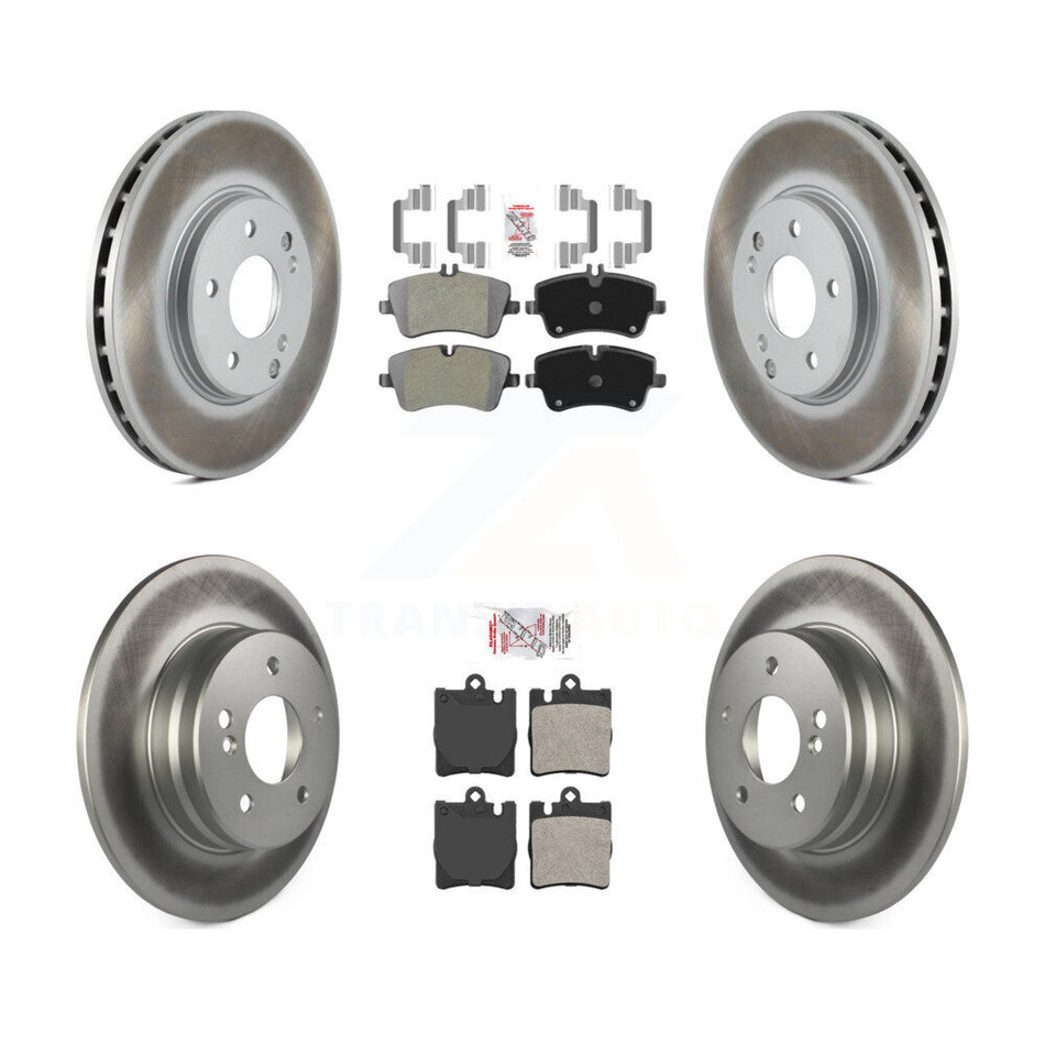 Front Rear Semi-Metallic Pad Coat Brake Rotor Kit For Mercedes-Benz C280 C240 CLK350 C320 KGA-103256