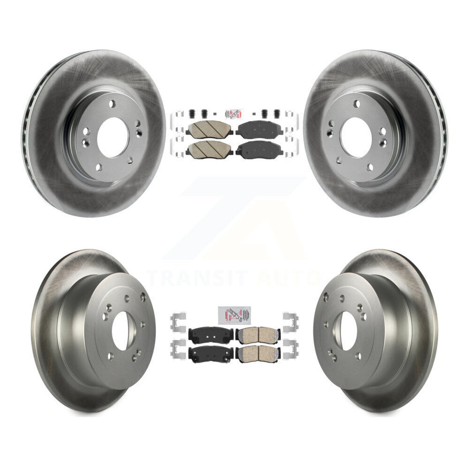 Front Rear Ceramic Pads And Coated Disc Brake Rotors Kit For 2007-2009 Hyundai Santa Fe KGA-103263