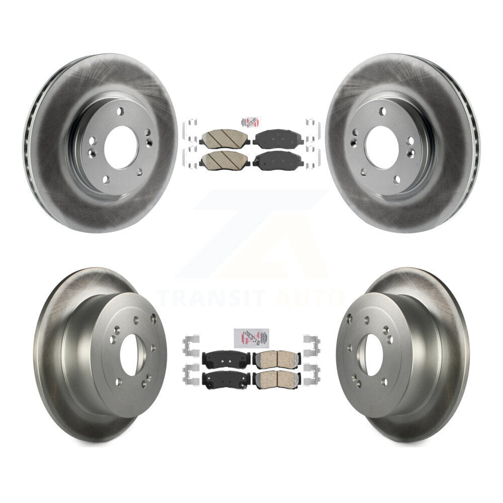 Front Rear Ceramic Pads And Coated Disc Brake Rotors Kit For 2007-2009 Hyundai Santa Fe KGA-103264