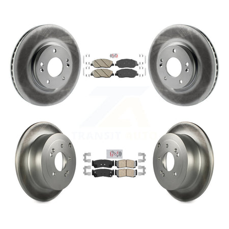 Front Rear Ceramic Pads And Coated Disc Brake Rotors Kit For 2007-2009 Hyundai Santa Fe KGA-103264