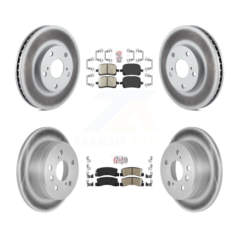 Front Rear Ceramic Pad & Coated Disc Brake Rotors Kit For Toyota Camry Solara Lexus ES300 KGA-103265