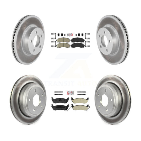 Front Ceramic Rear Semi-Metallic Pad & Coated Brake Rotor Kit For Ford Ranger Mazda B4000 KGA-103271