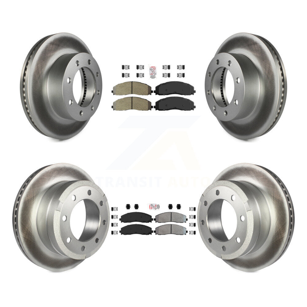 Front Rear Semi-Metallic Pad & Coated Brake Rotor Kit For Ford F-250 Super Duty F-350 4WD KGA-103273