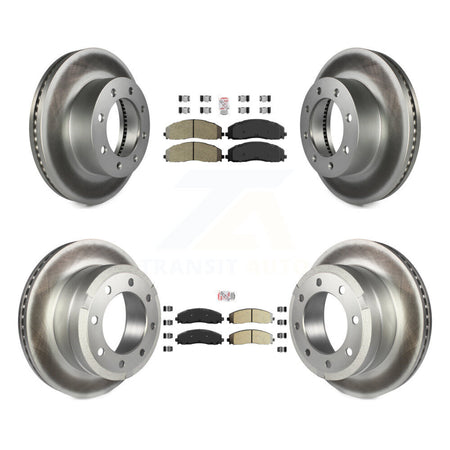 Front Rear Semi-Metallic Pad & Coated Brake Rotor Kit For Ford F-250 Super Duty F-350 4WD KGA-103275