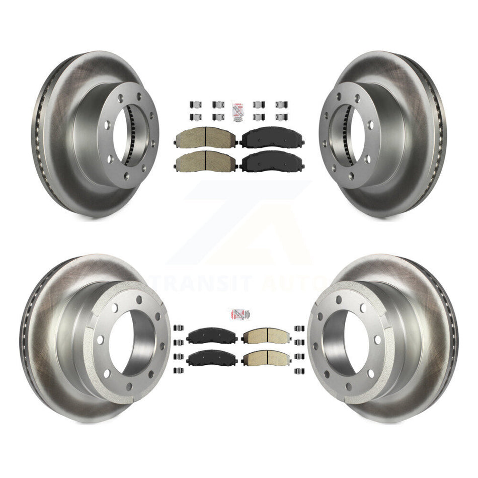 Front Rear Semi-Metallic Pad & Coated Brake Rotor Kit For Ford F-250 Super Duty F-350 4WD KGA-103275