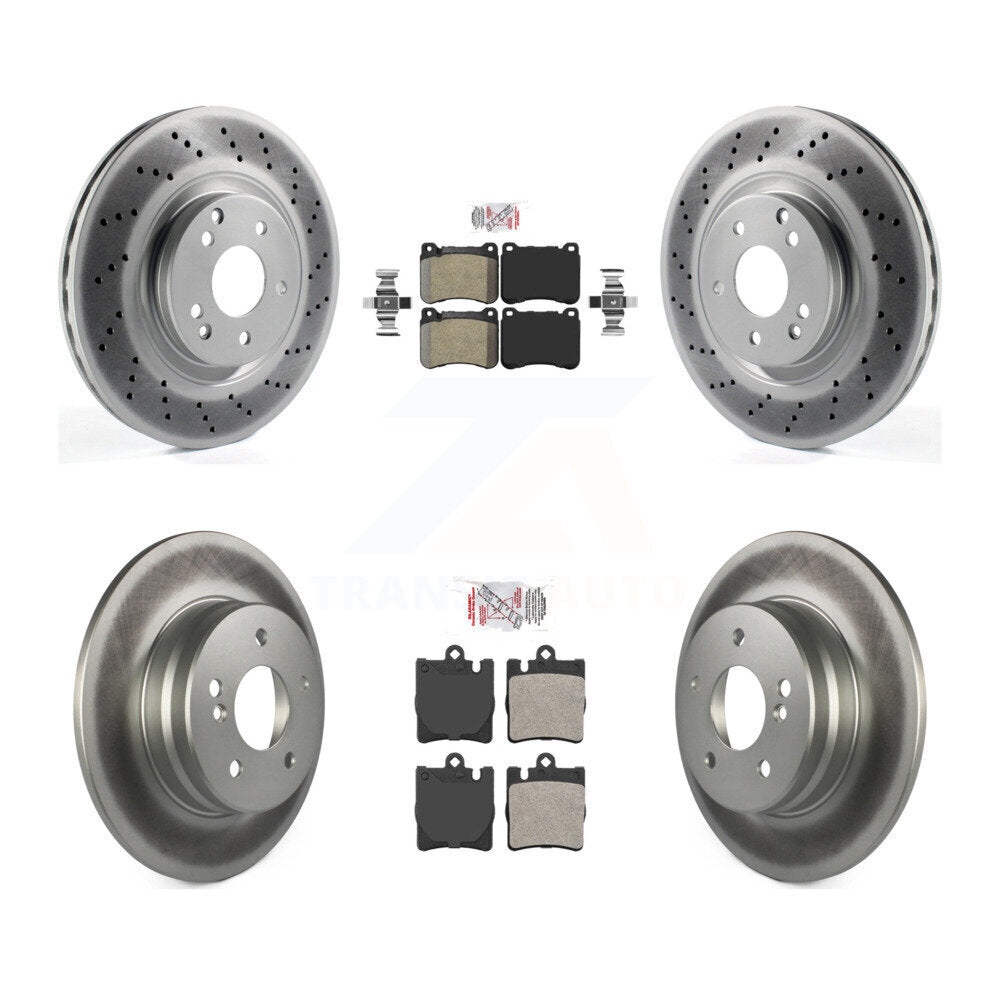 Front Rear Semi-Metallic Pad Coated Brake Rotors Kit For Mercedes-Benz C230 SLK350 CLK350 KGA-103292