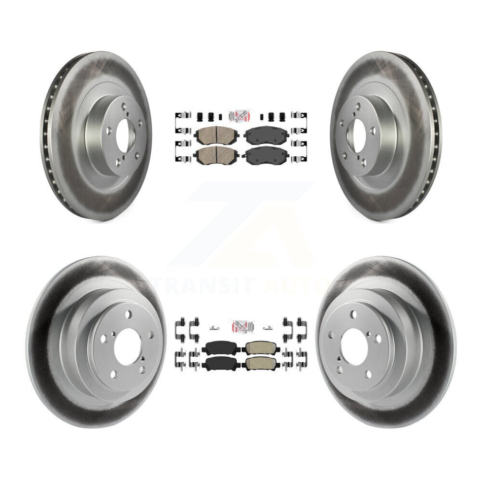 Front Ceramic Rear Semi-Metallic Pad Coat Brake Rotors Kit For Subaru Outback Legacy Baja KGA-103295