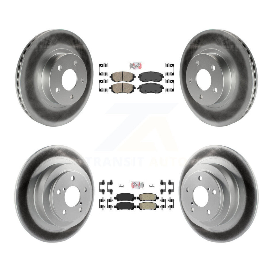 Front Ceramic Rear Semi-Metallic Pads And Coated Disc Brake Rotors Kit For Subaru Legacy KGA-103296