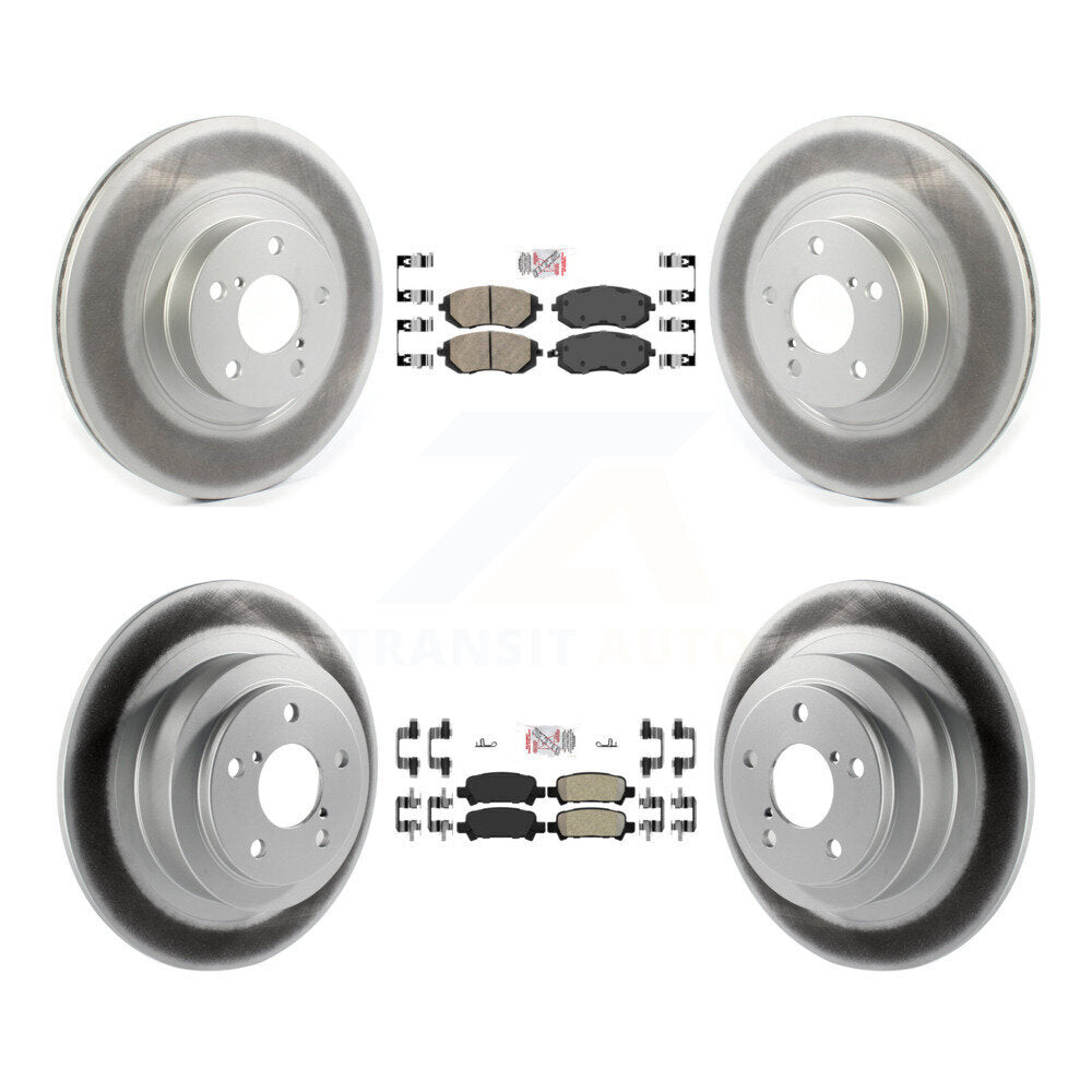 Front Ceramic Rear Semi-Metallic Pad Coated Brake Rotors Kit For Subaru Baja Turbocharged KGA-103298