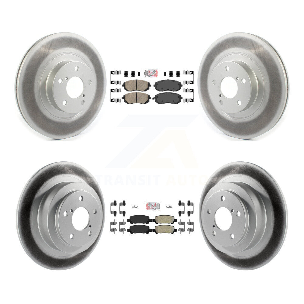 Front Ceramic Rear Semi-Metallic Pad Coated Brake Rotors Kit For Subaru Baja Turbocharged KGA-103299