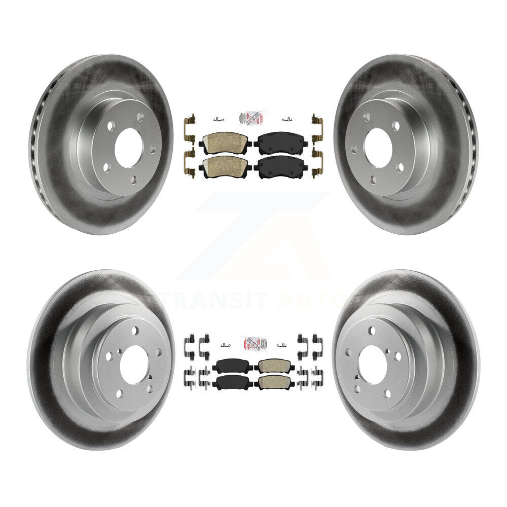Front Ceramic Rear Semi-Metallic Pad Coat Disc Brake Rotors Kit For Subaru Legacy Outback KGA-103300