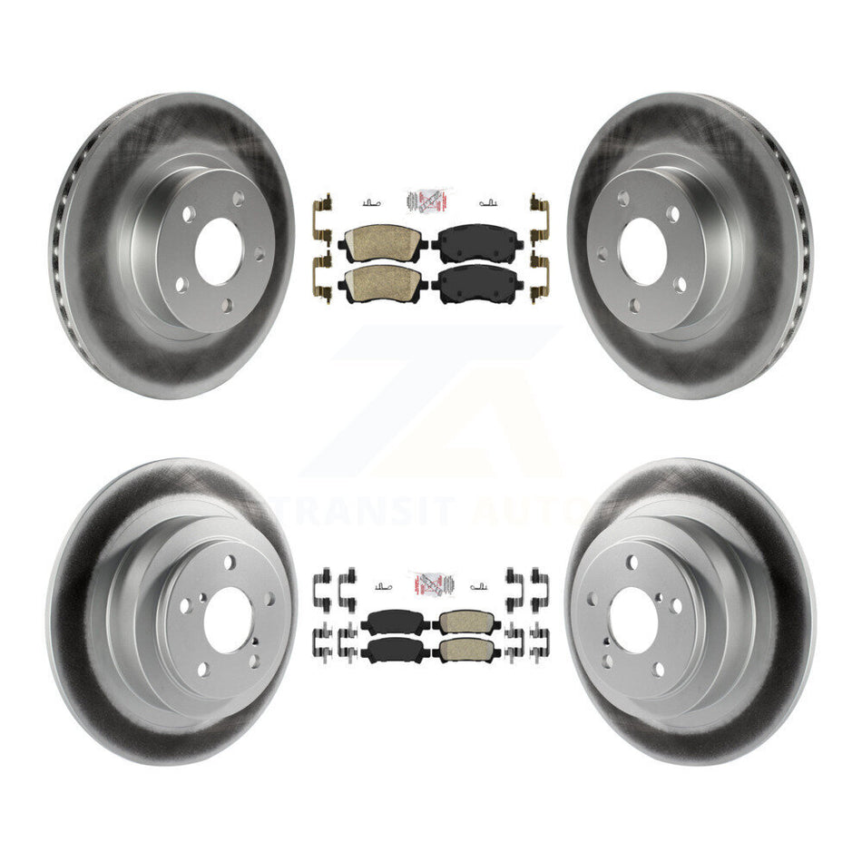 Front Ceramic Rear Semi-Metallic Pad Coat Disc Brake Rotors Kit For Subaru Legacy Outback KGA-103300