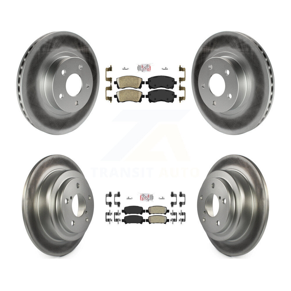 Front Ceramic Rear Semi-Metallic Pad & Coated Brake Rotor Kit For Subaru Forester Impreza KGA-103301