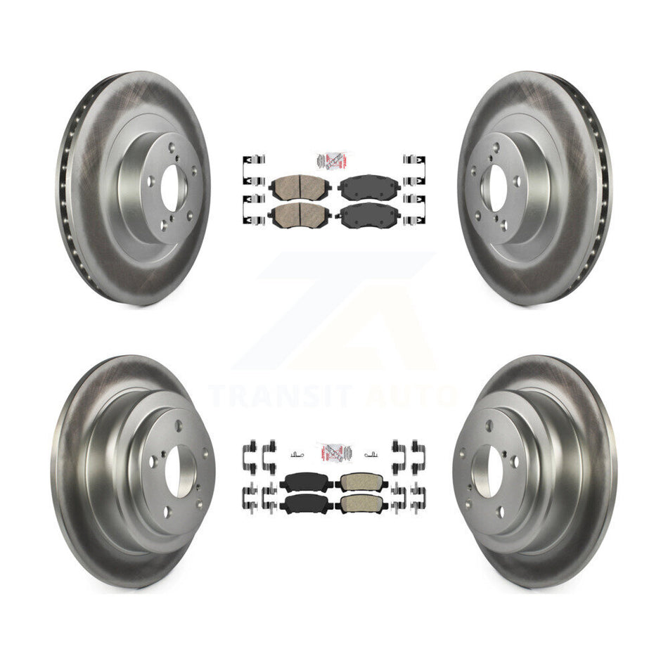 Front Ceramic Rear Semi-Metallic Pad Coated Disc Brake Rotor Kit For 2003 Subaru Forester KGA-103302
