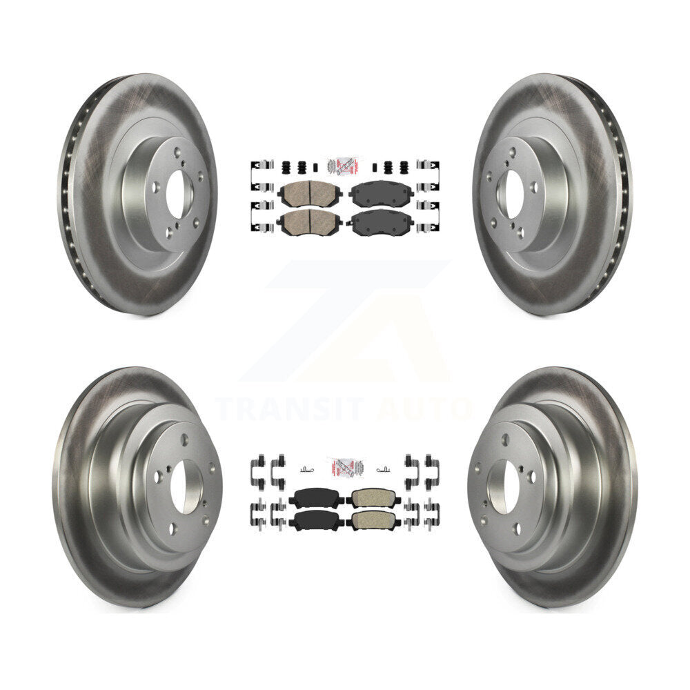 Front Ceramic Rear Semi-Metallic Pad Coated Disc Brake Rotor Kit For 2003 Subaru Forester KGA-103303