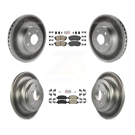 Front Ceramic Rear Semi-Metallic Pads And Coated Disc Brake Rotors Kit For Subaru Impreza KGA-103305