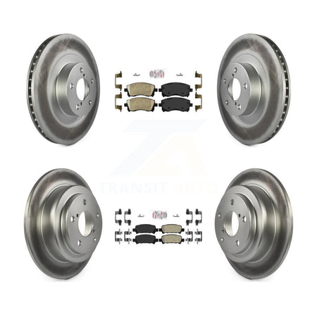 Front Ceramic Rear Semi-Metallic Pad & Coated Brake Rotor Kit For 2002 Subaru Impreza WRX KGA-103306