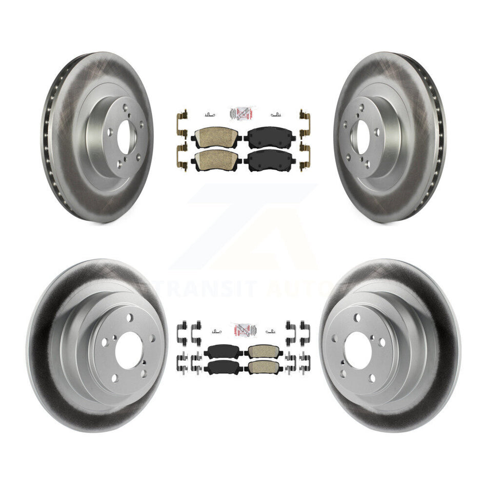 Front Ceramic Rear Semi-Metallic Pad Coat Disc Brake Rotors Kit For Subaru Outback Legacy KGA-103307