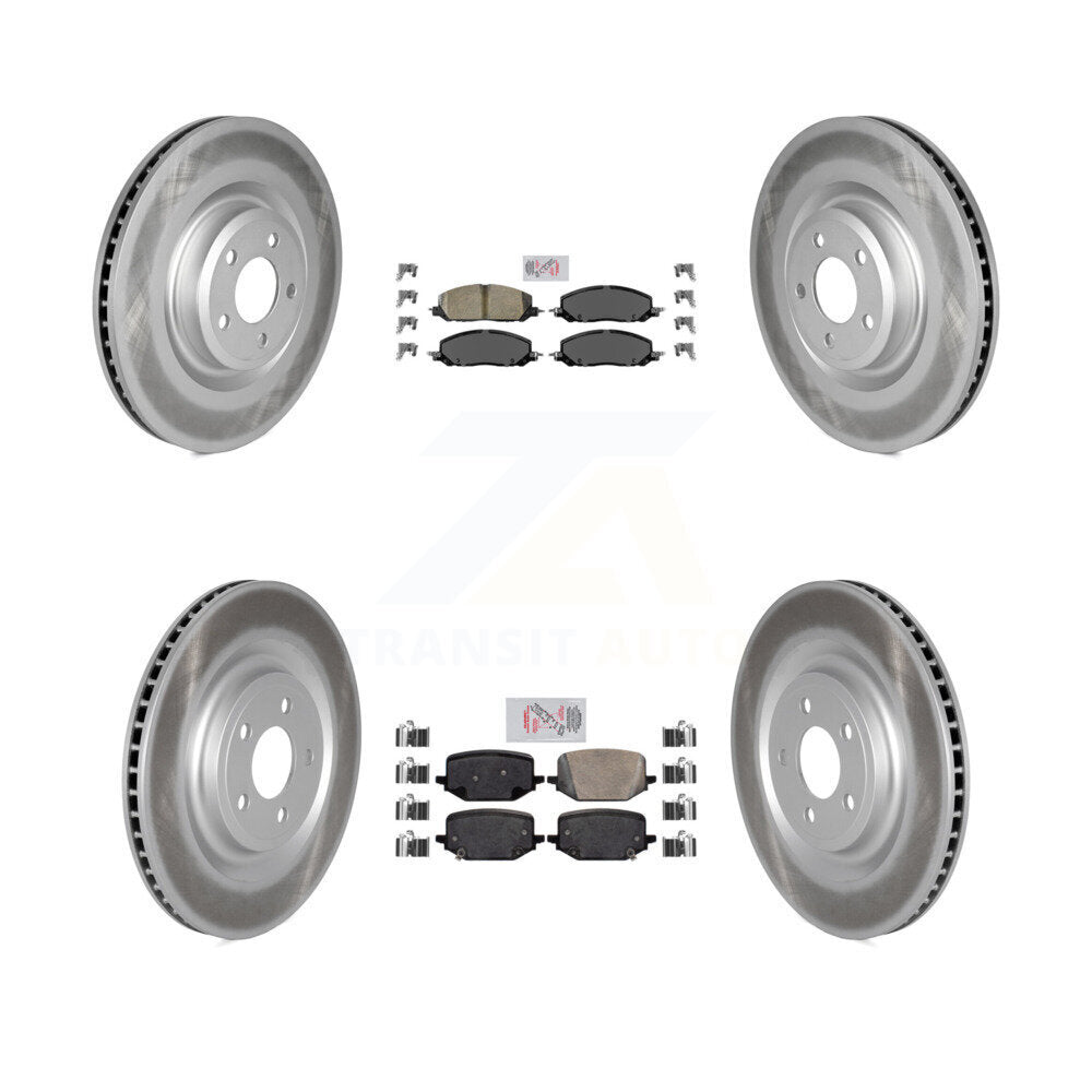 Front Rear Ceramic Pad Coated Brake Rotor Kit For Lincoln Aviator Ford Police Interceptor KGA-103310