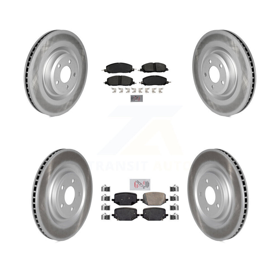 Front Semi-Metallic Rear Ceramic Pad Coat Brake Rotor Kit For Lincoln Aviator Ford Police KGA-103311