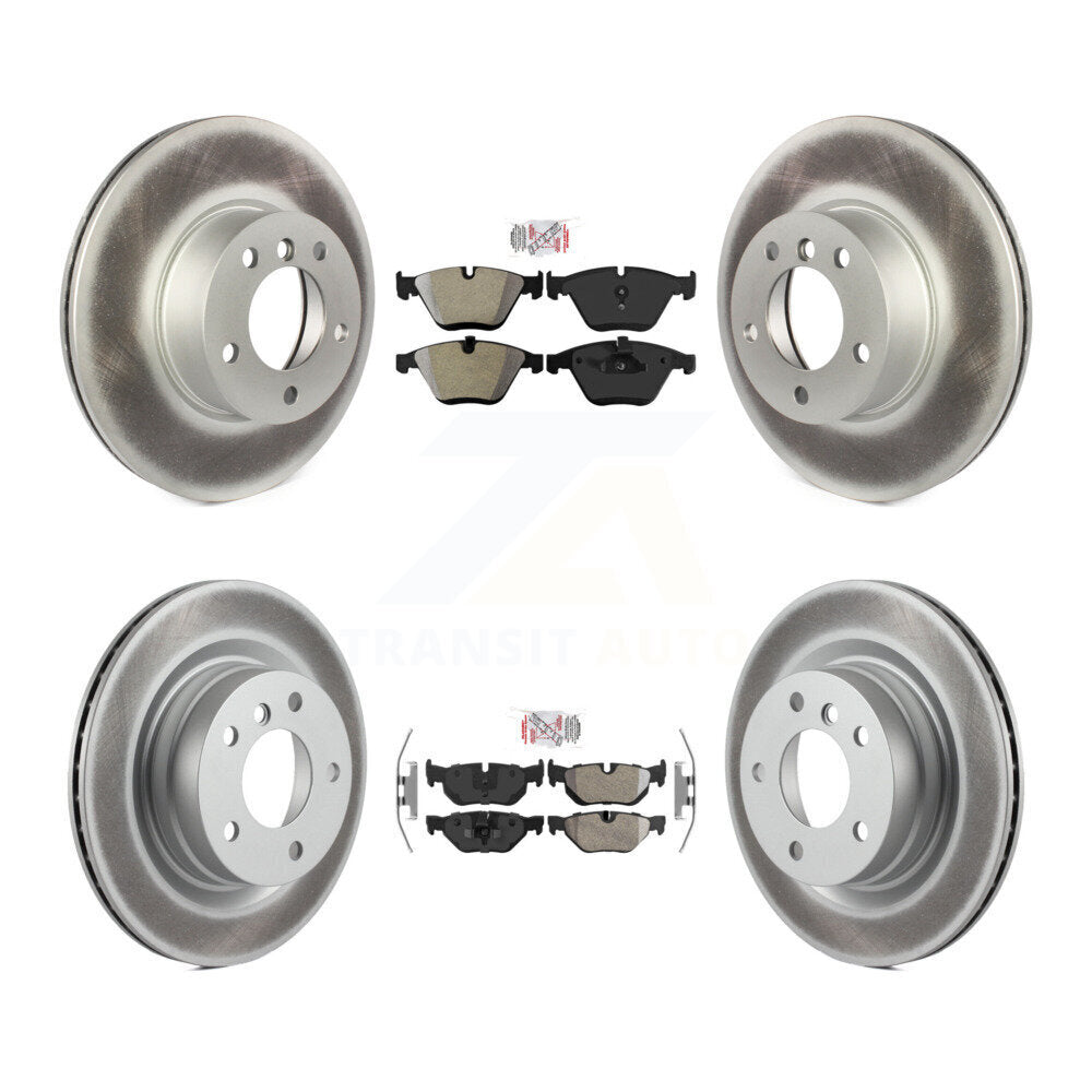 Front Rear Semi-Metallic Pads And Coated Disc Brake Rotors Kit For BMW 328i KGA-103314