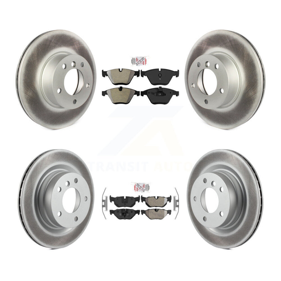 Front Rear Semi-Metallic Pads And Coated Disc Brake Rotors Kit For BMW 328i KGA-103314