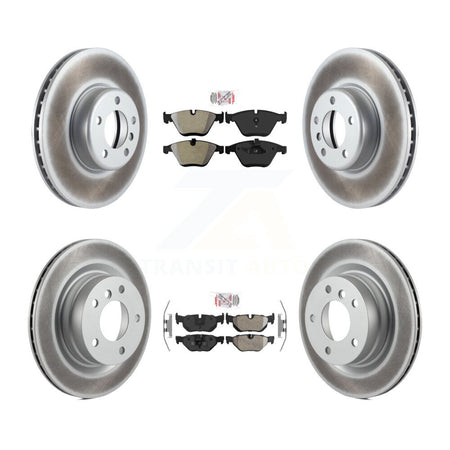 Front Rear Semi-Metallic Pad Coat Disc Brake Rotors Kit For 2013 BMW 328i Coupe with 3.0L KGA-103321