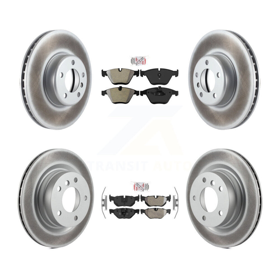 Front Rear Semi-Metallic Pad Coat Disc Brake Rotors Kit For 2013 BMW 328i Coupe with 3.0L KGA-103321