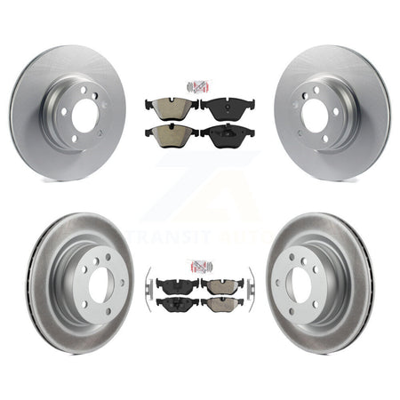 Front Rear Semi-Metallic Pad Coat Brake Rotors Kit For 2012-2013 BMW 328i Coupe with 3.0L KGA-103324