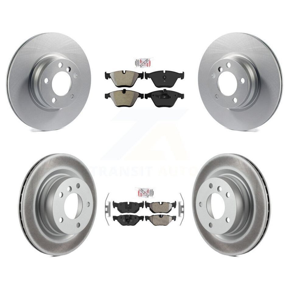 Front Rear Semi-Metallic Pad Coat Brake Rotors Kit For 2012-2013 BMW 328i Coupe with 3.0L KGA-103324