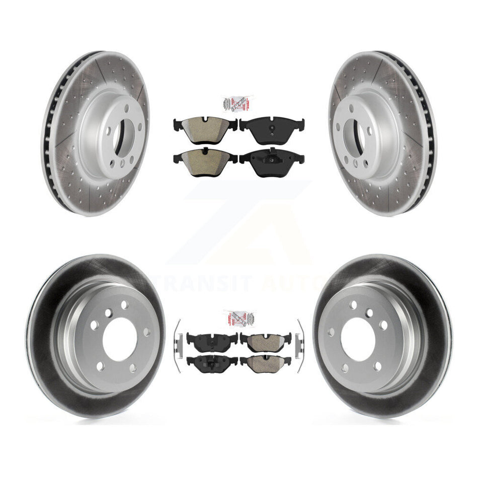 Front Rear Semi-Metallic Pad Coat Brake Rotor Kit For 2013 BMW 328i Convertible with 3.0L KGA-103325