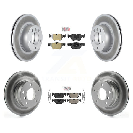 Front Rear Semi-Metallic Pads And Coated Disc Brake Rotors Kit For 2008-2013 BMW 128i KGA-103331
