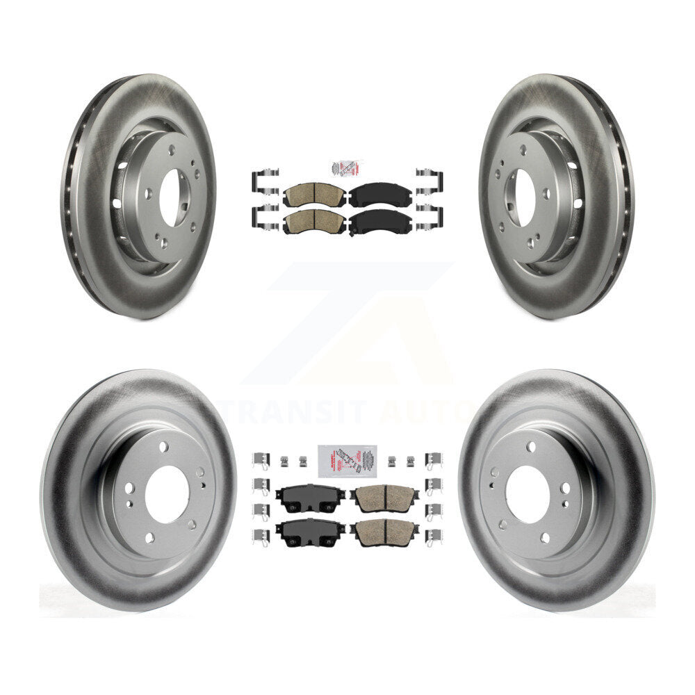 Front Rear Ceramic Pads And Coated Disc Brake Rotors Kit For Mitsubishi Outlander PHEV KGA-103339