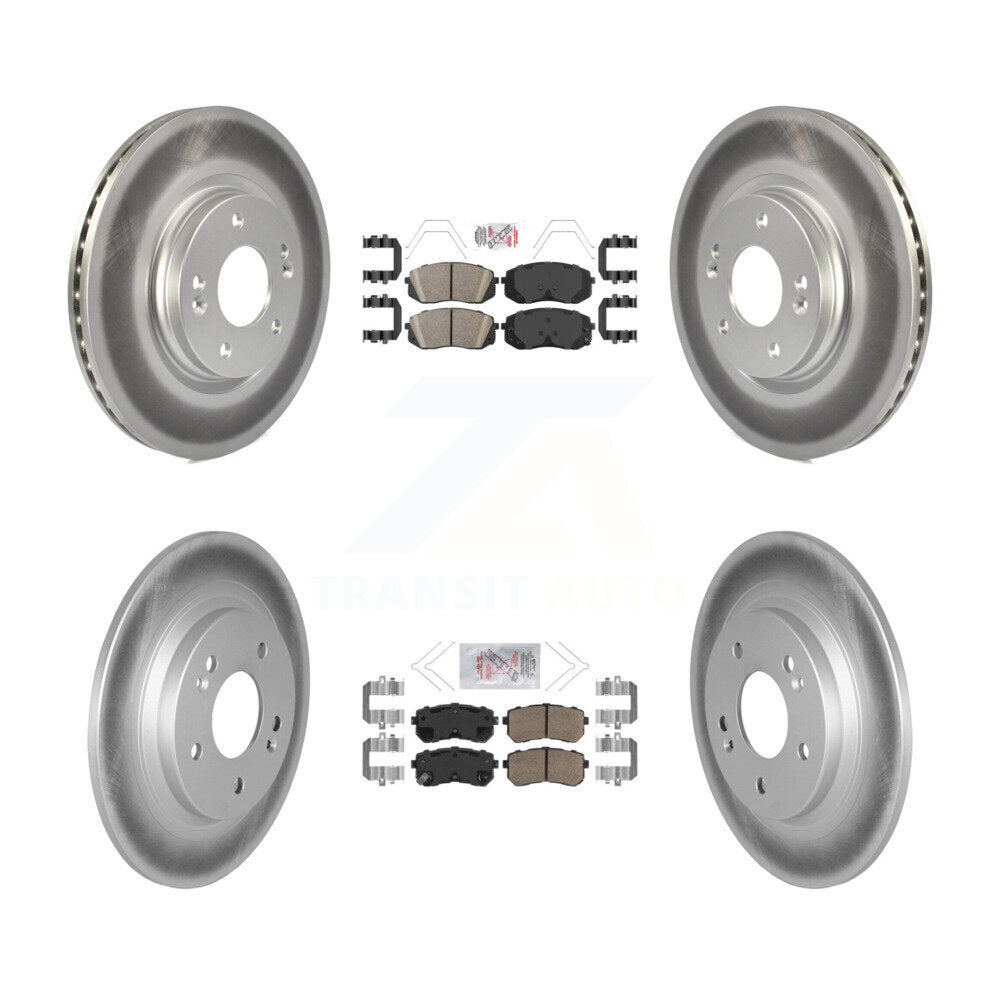 Front Rear Ceramic Pads And Coated Disc Brake Rotors Kit For Hyundai Kona Kia Seltos KGA-103340