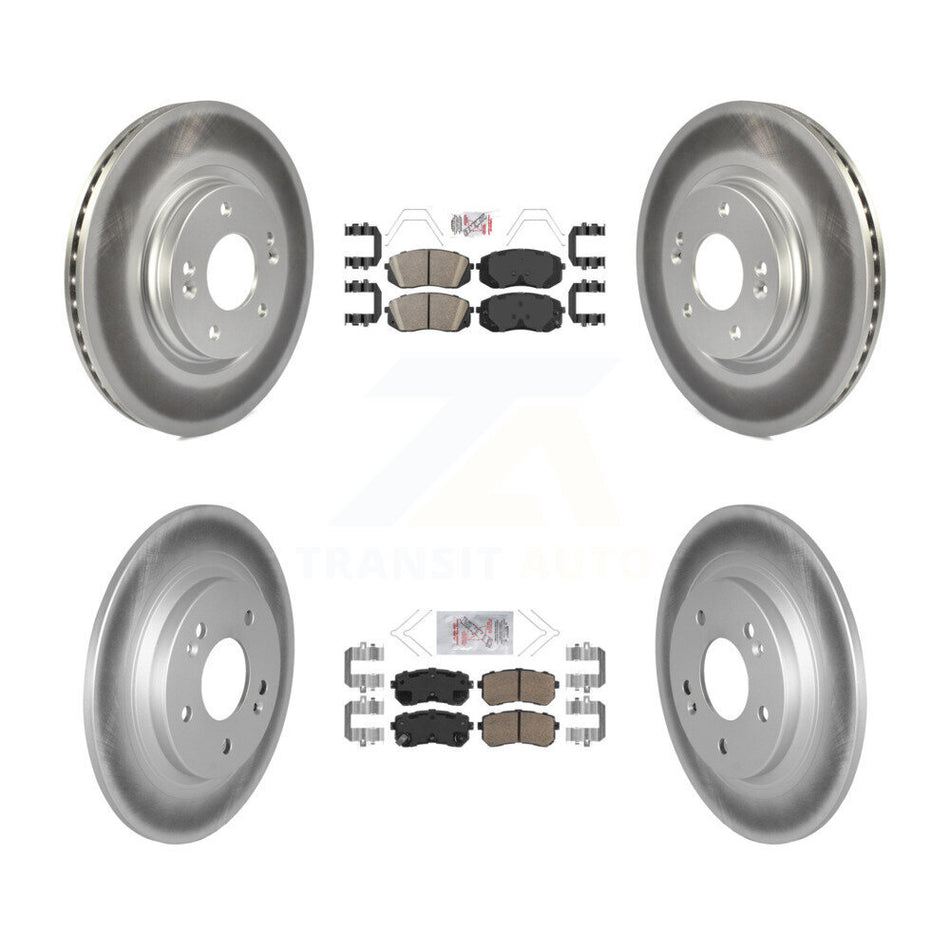 Front Rear Ceramic Pads And Coated Disc Brake Rotors Kit For Hyundai Kona Kia Seltos KGA-103340