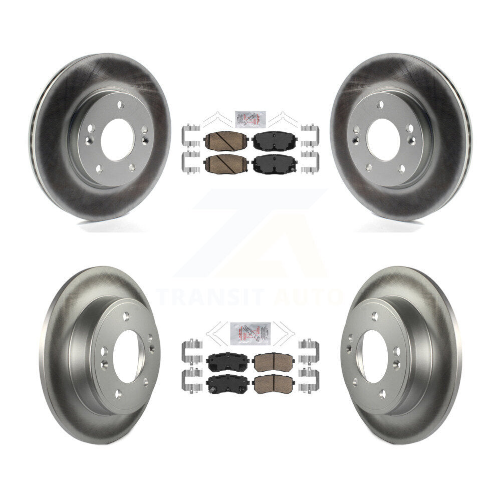 Front Rear Ceramic Pads And Coated Disc Brake Rotors Kit For Hyundai Kona Kia Seltos KGA-103342