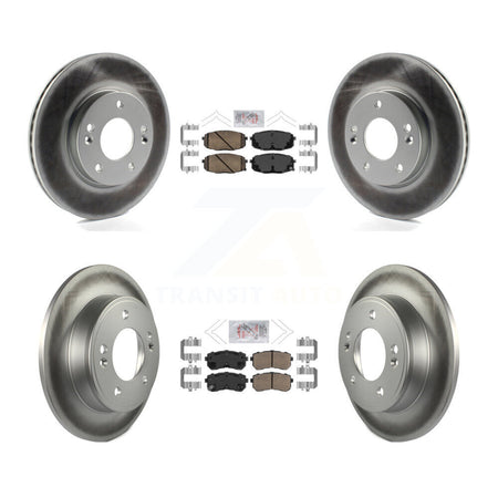 Front Rear Ceramic Pads And Coated Disc Brake Rotors Kit For Hyundai Kona Kia Seltos KGA-103342