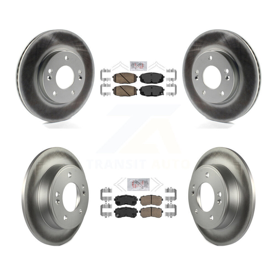 Front Rear Ceramic Pads And Coated Disc Brake Rotors Kit For Hyundai Kona Kia Seltos KGA-103342