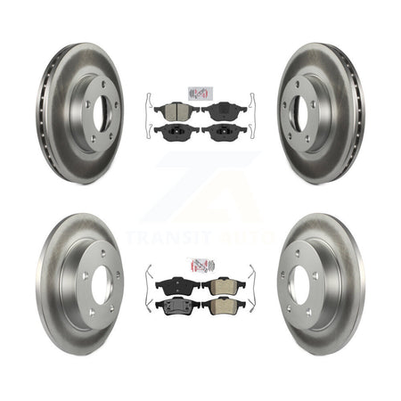 Front Rear Semi-Metallic Pads And Coated Disc Brake Rotors Kit For 2004-2005 Mazda 3 2.0L KGA-103344