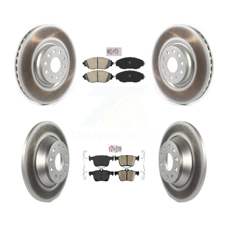 Front Rear Ceramic Pads And Coated Disc Brake Rotors Kit For Volkswagen Tiguan Jetta KGA-103351