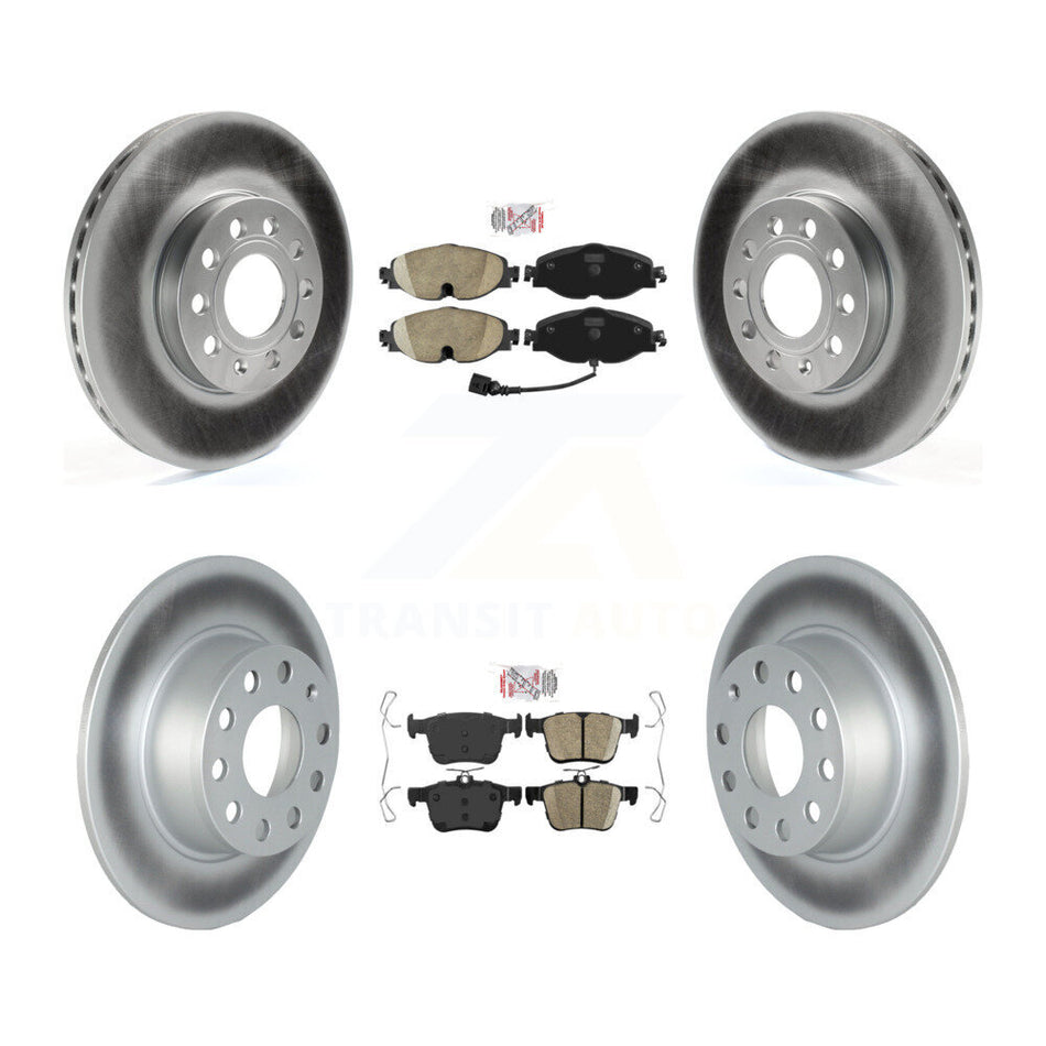 Front Rear Ceramic Pads And Coated Disc Brake Rotors Kit For Volkswagen Jetta Taos KGA-103352