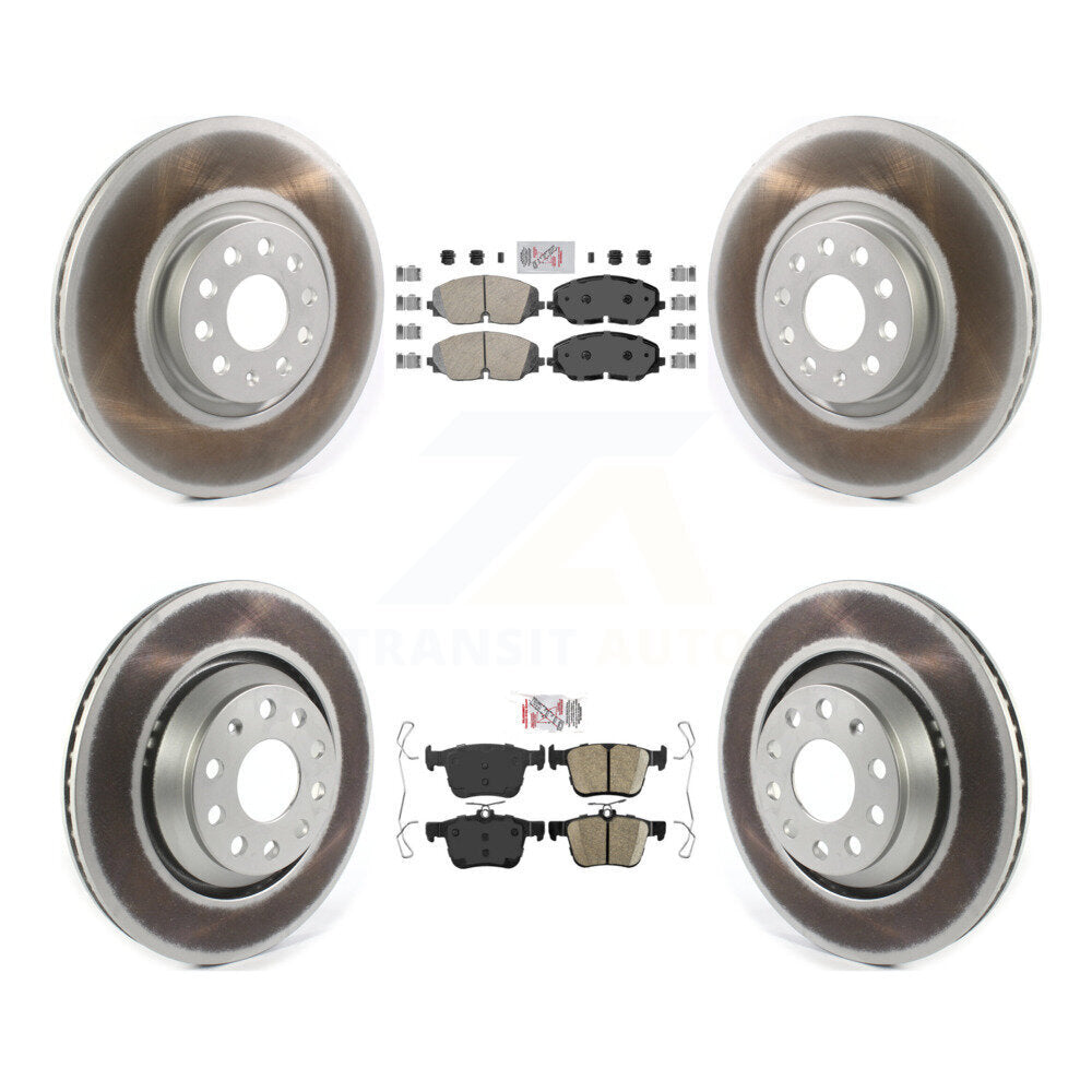 Front Rear Ceramic Pads And Coated Disc Brake Rotors Kit For Volkswagen Atlas Cross Sport KGA-103357
