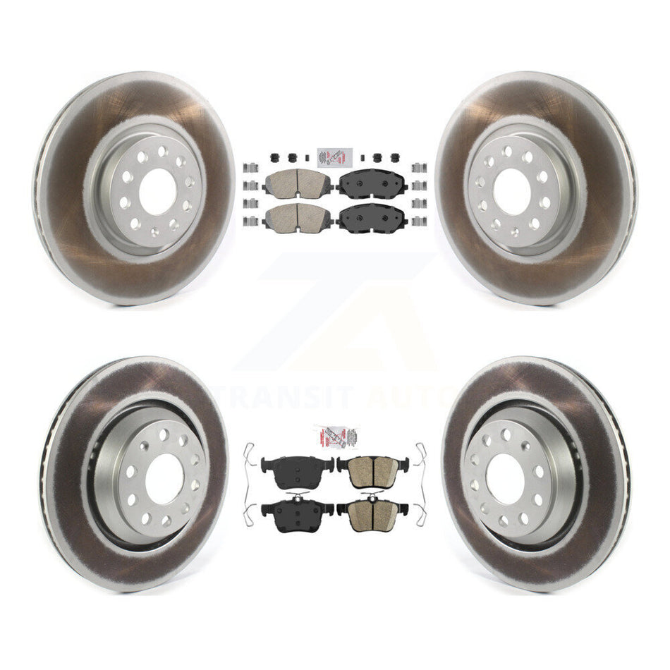 Front Rear Ceramic Pads And Coated Disc Brake Rotors Kit For Volkswagen Atlas Cross Sport KGA-103357