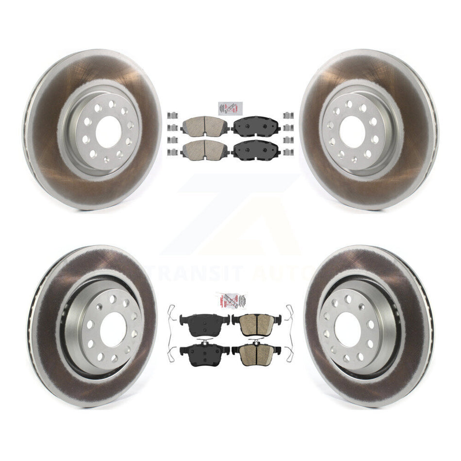 Front Rear Ceramic Pads And Coated Disc Brake Rotors Kit For Volkswagen Atlas Cross Sport KGA-103358
