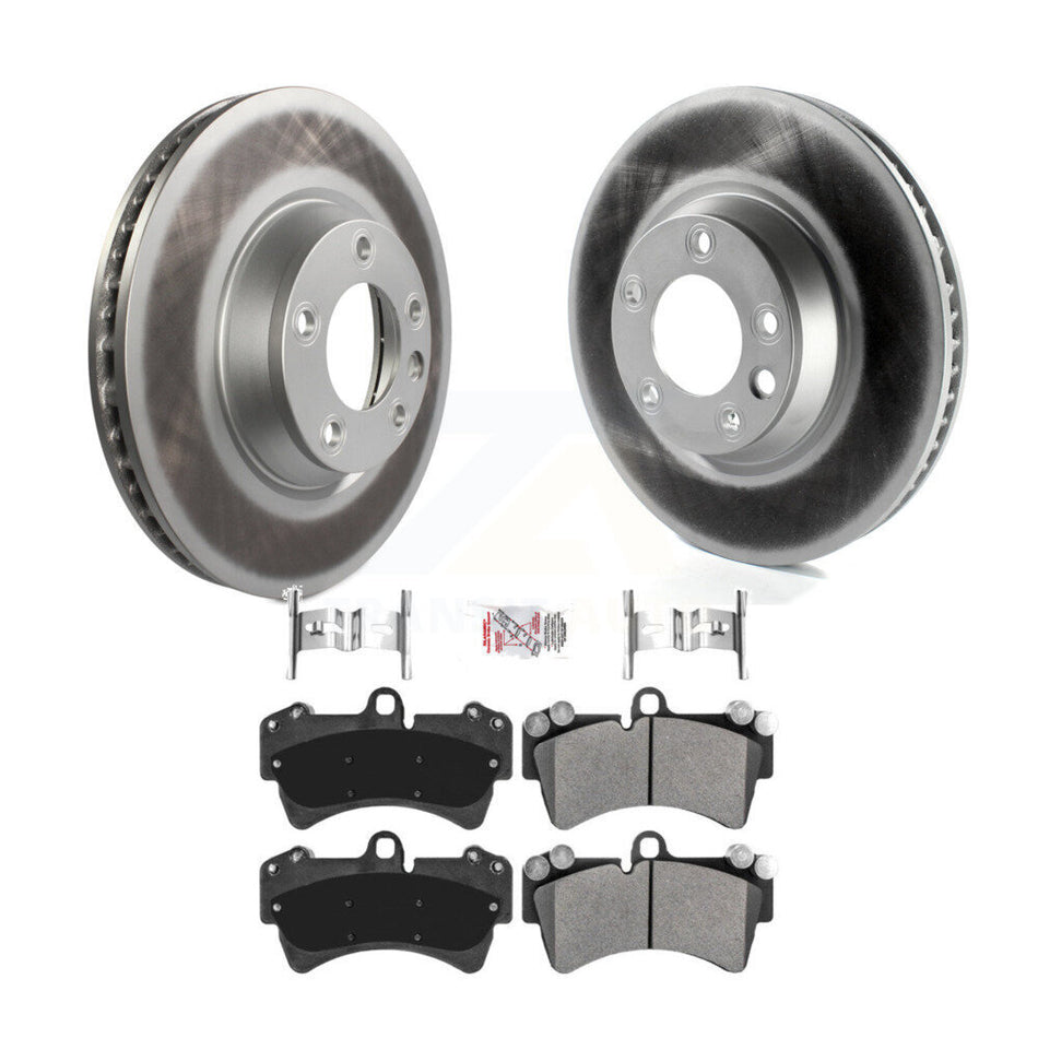Front Coat Disc Brake Rotors Semi-Metallic Pad Kit For Audi Q7 Porsche Cayenne Volkswagen KGA-103364