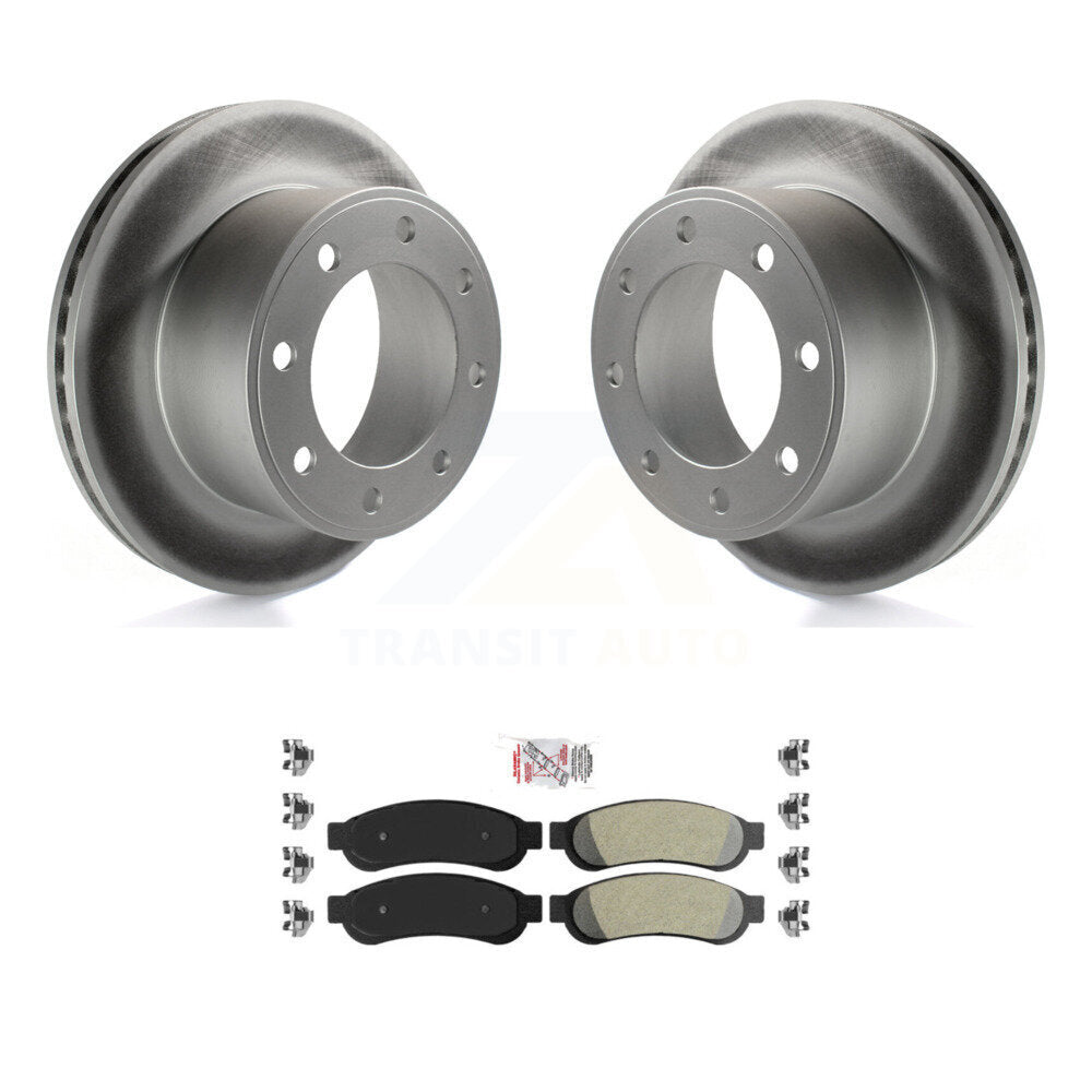 Rear Coated Disc Brake Rotors And Semi-Metallic Pads Kit For Ford F-250 Super Duty F-350 KGA-103371